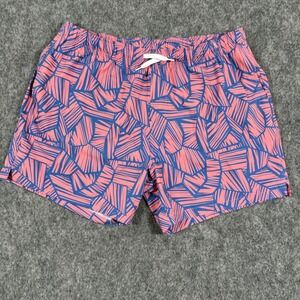 Bearbottom Swim Trunks XXL Pink Blue Palm Print Clothing 5.5" Inseam Lined Men's